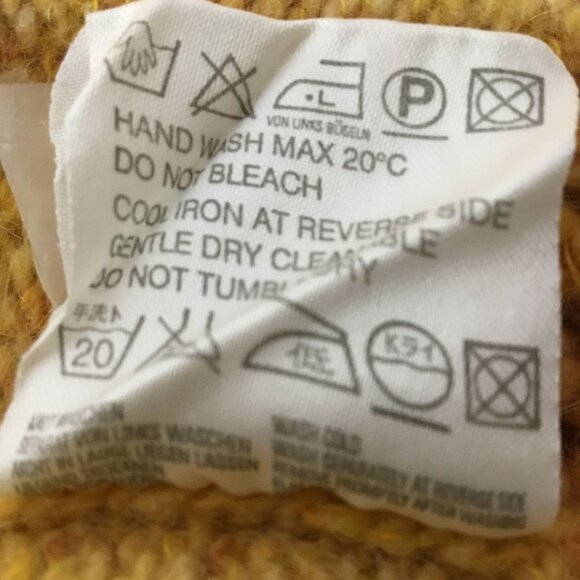 VTG ESCADA SPORT Wool Mohair Shawl Collar Cardigan M Mustard Artsy Boho Luxury - Picture 6 of 8